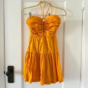 Anthropologie Emily Halter Dress in Yellow size XS
